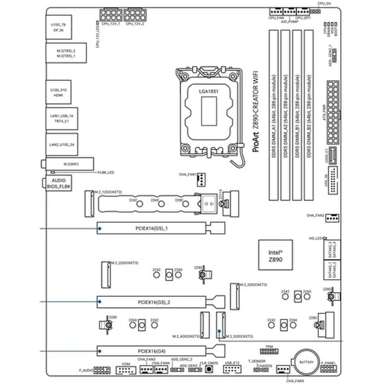 Asus ProArt Z890-Creator WiFi Motherboard ATX με Intel 1851 Socket 90MB1JD0-M0EAY0 image 7