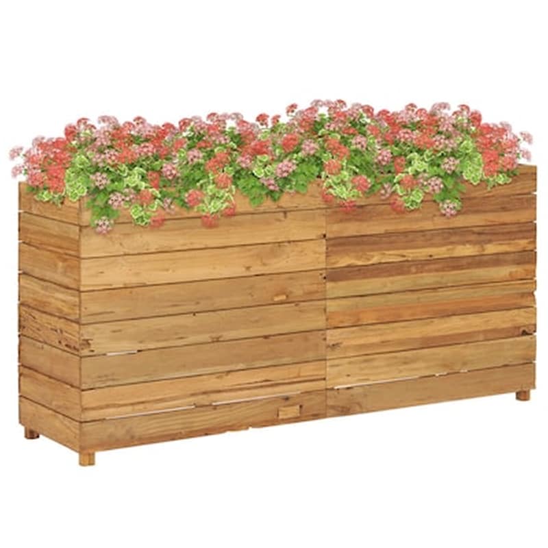 VIDAXL Vidaxl Ζαρντινιέρα 150x40x72 Εκ. Από Ανακυκλωμένο Ξύλο Teak Και Ατσάλι
