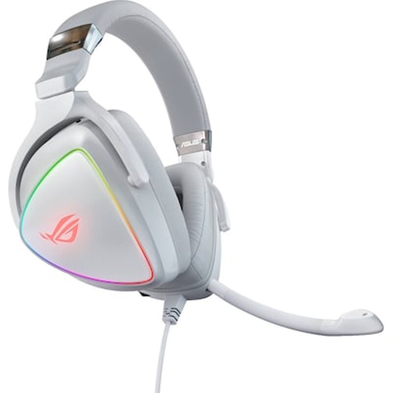 Asus ROG Delta White Edition Gaming Ενσύρματα Ακουστικά USB/USB Type-C με RGB Φωτισμό Λευκά