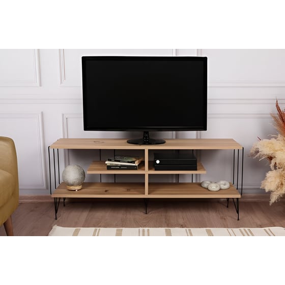 Έπιπλο Τηλεόρασης Sondrio από Μοριοσανίδα 120x30x44.5cm - Kαφέ image 1
