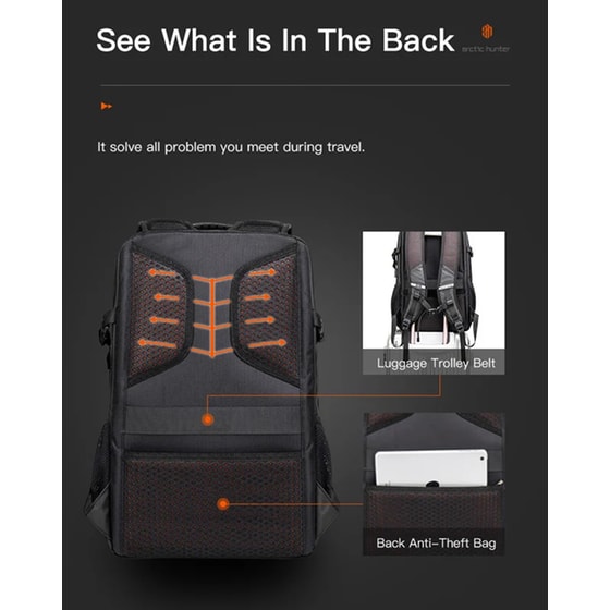 Τσάντα Laptop Arctic Hunter B00387 15.6" Αδιάβροχη - Γκρι image 4