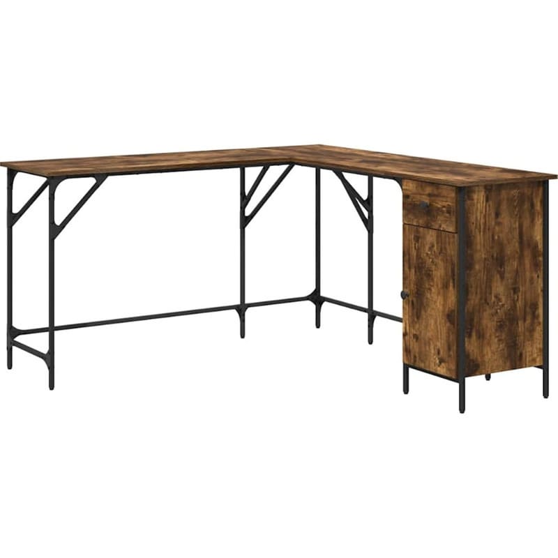Γραφείο VidaXL από Επεξεργασμένο Ξύλο 141x141x75 cm - Καπνιστή Δρυς