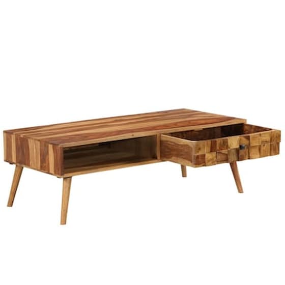Τραπεζάκι Σαλονιού VidaXL από Μασίφ Ξύλο Sheesham 110x50x37cm - Μελί image 4