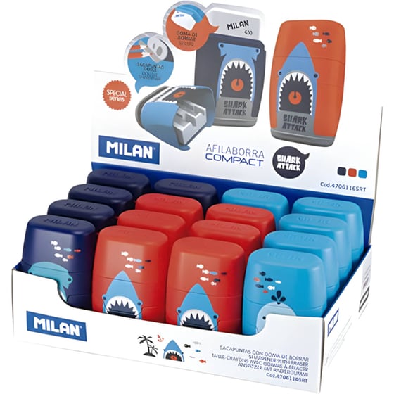 Ξύστρα Milan με Γόμα Compact Shark image 2