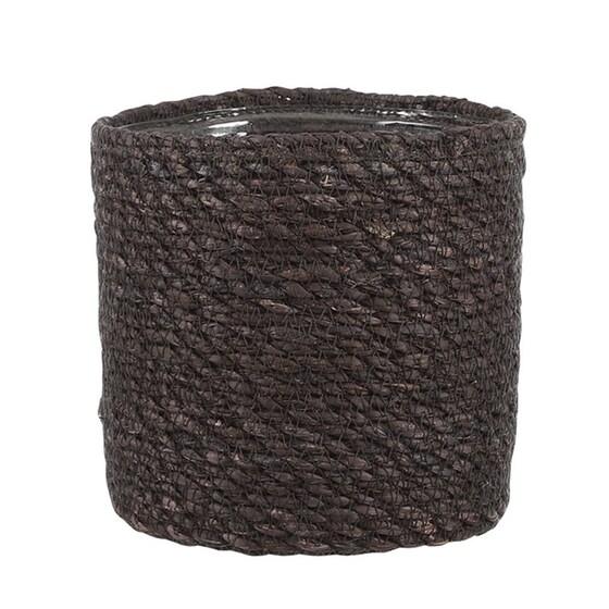 Καλάθι Αποθήκευσης Edelman 1070047 Ψάθινο Φ20x20 cm - Ανθρακί image 0