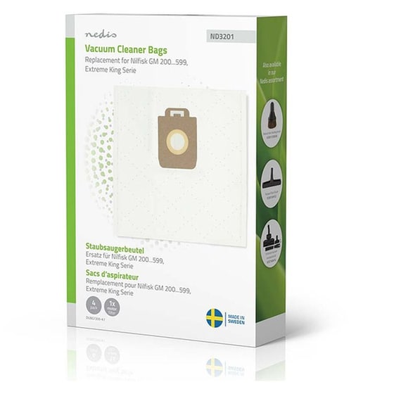 NEDIS 233-2843 Φίλτρο & Σακούλες Ηλεκτρικής Σκούπας 4 τμχ image 1