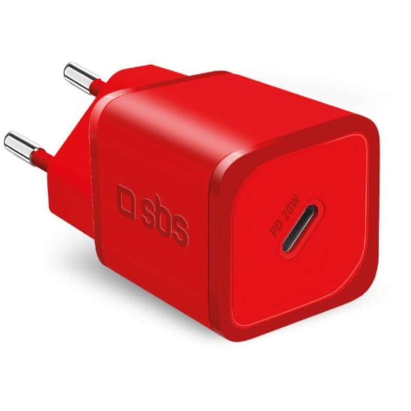 Φορτιστής Πρίζας SBS GaN 20W Ultra-Fast Charger Κόκκινο