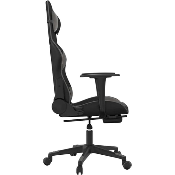 Καρέκλα Gaming VIDAXL 345526 με Υποπόδιο από Τεχνητό Δέρμα - Μαύρο image 3