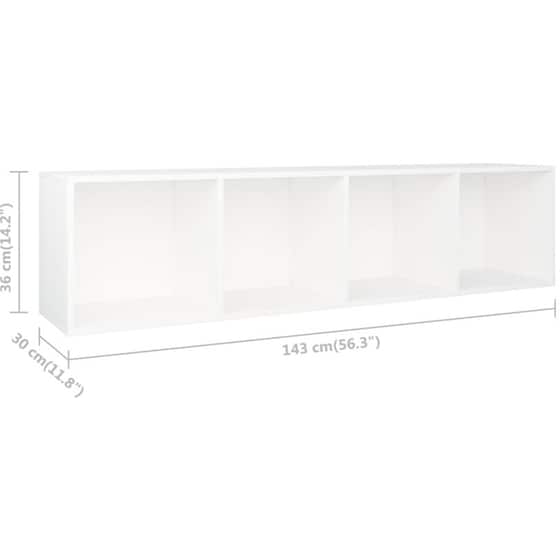 Βιβλιοθήκη VidaXL από Μοριοσανίδα 36x30x143 cm - Λευκό image 11