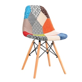 Καρέκλα Keet Patchwork Ύφασμα/ξύλο 47x53x82cm