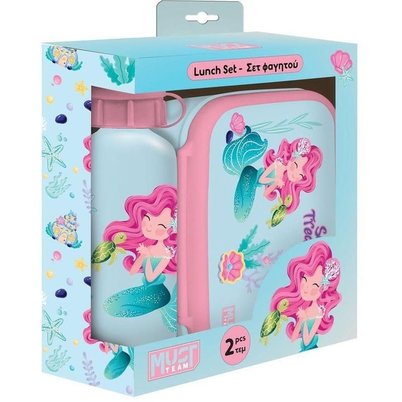 Σετ Φαγητού Must Team Sea Treasure Φαγητοδοχείο Pp 800ml Παγούρι Αλουμινίου 500ml