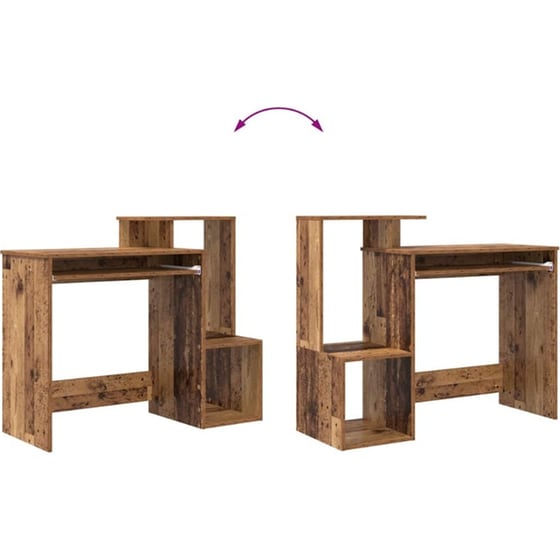 Γραφείο VidaXL από Επεξεργασμένο Ξύλο 120,5x44x88,5 cm - Παλιό Ξύλο image 9
