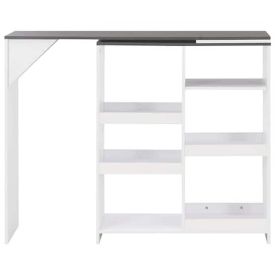 Vidaxl Τραπέζι Μπαρ Με Κινητή Ραφιέρα Λευκό 138 X 40 X 120 Εκ. image 3