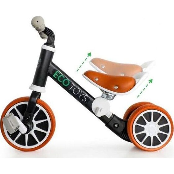 Παιδικό Ποδήλατο Ισορροπίας Ecotoys Lc-v1307 - 2 Σε 1 Ατσάλινο Κατάλληλο Για Παιδιά 2+ Ετών - 65x31x49 cm, Μαύρο image 5