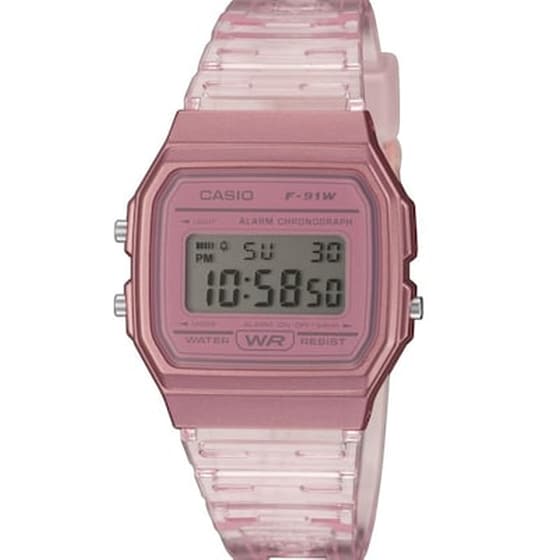 Casio Digital Translucent F91WS-4 Ρολόι Μπαταρίας με Ροζ Πλαστικό Λουράκι image 0