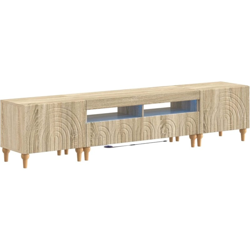 Έπιπλο Τηλεόρασης VidaXL με LED 3 τμχ 198 x 35 x 43 cm - Sonoma Δρυς