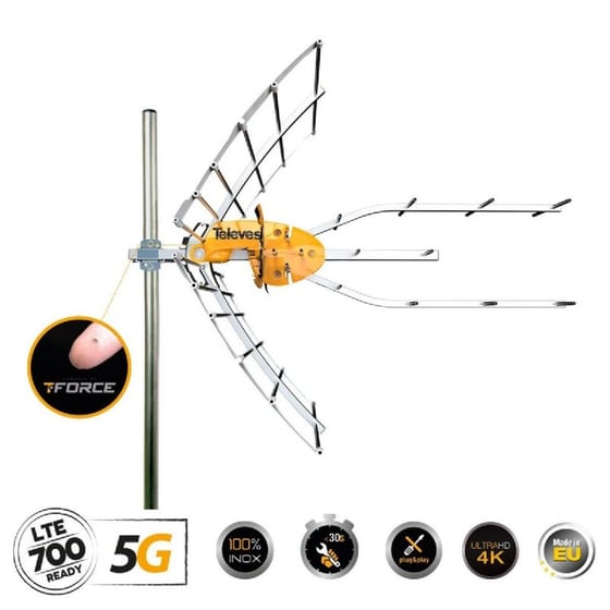 Εξωτερική Κεραία Televes 148920 Ellipse T-Force 5G - Πορτοκαλί image 0