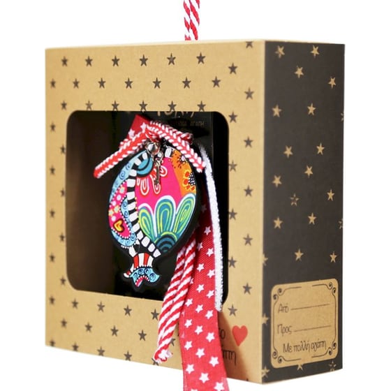 Κρεμαστό Χριστουγεννιάτικο Γούρι Boho - Ρόδι με Λουλούδι image 2