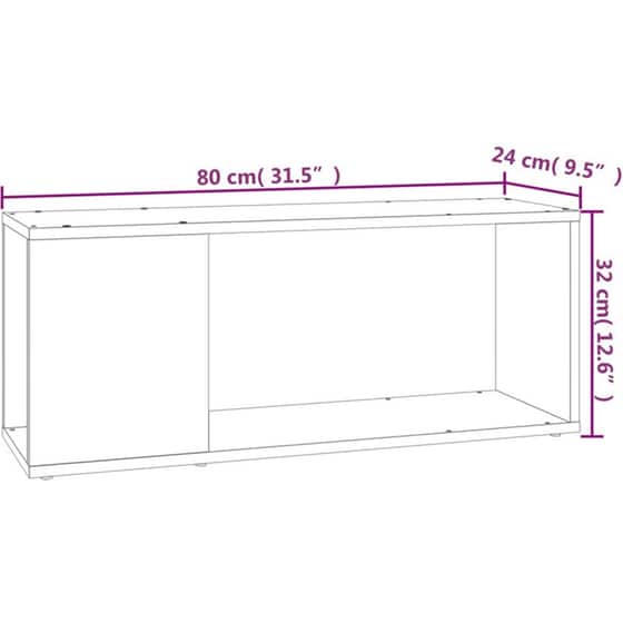 Έπιπλο Τηλεόρασης VidaXL Μοριοσανίδα 80x24x32cm - Λευκό image 6
