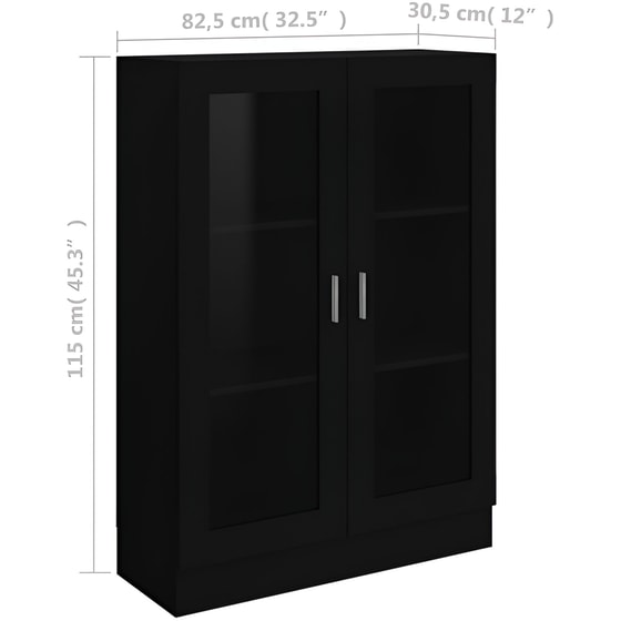 Βιτρίνα VidaXL από Μοριοσανίδα 82.5x30.5x115 cm - Μαύρη image 3