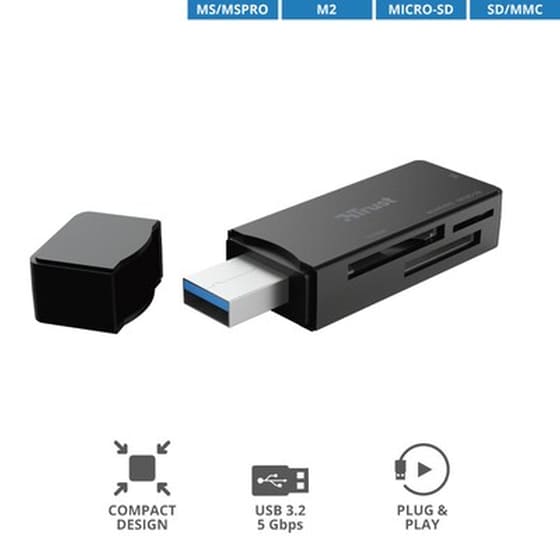 Card Reader Trust Nanga Usb 3.1 - Μαύρο image 1