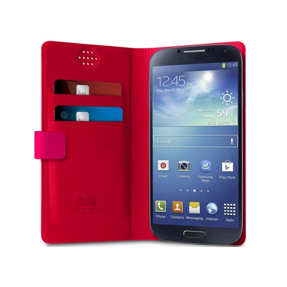 Θήκη Universal 5" - Puro Bi-Color Wallet Ροζ/Κόκκινο image 6