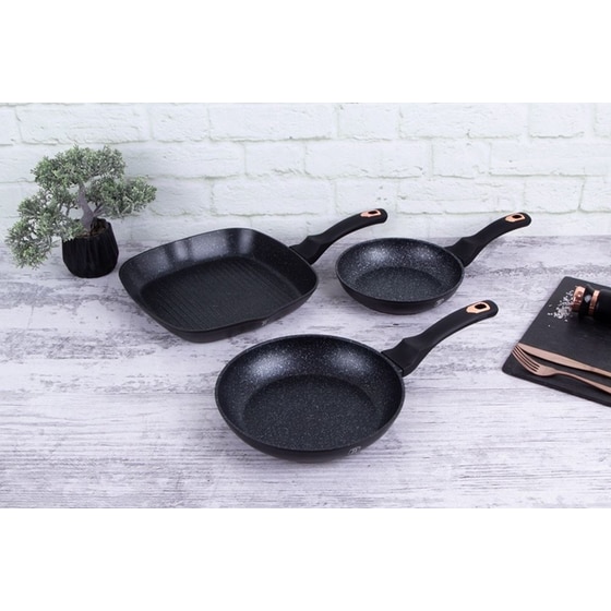 Σετ Τηγάνια BERLINGER HAUS BH-6156 3 τμχ Μαύρο image 2