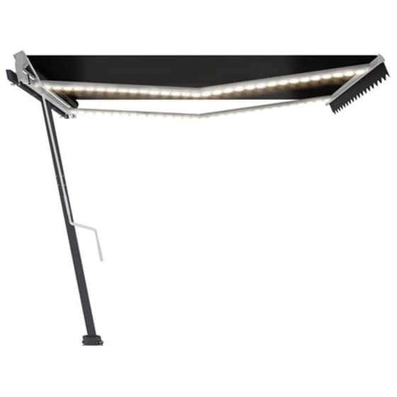 Τέντα Vidaxl Συρόμενη Χειροκίνητη με LED 400x300cm - Ανθρακί image 3