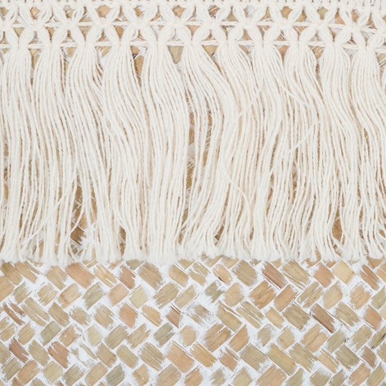 Καλάθι Αποθήκευσης Spitishop Ψάθινο 26x23cm - Μπεζ/Λεύκο image 1