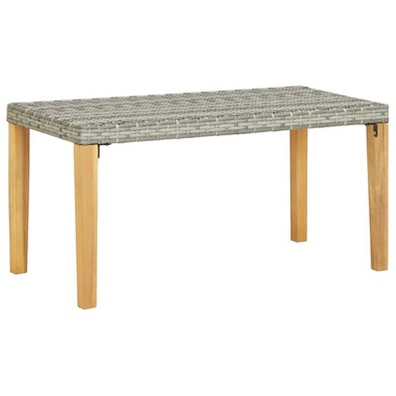 VIDAXL Παγκος Κήπου VidaXL από Συνθετικό Ρατάν / Μασίφ Ξύλο Ακακίας 120x40x40 cm - Γκρι