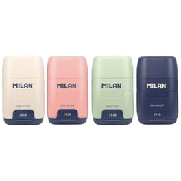 Γόμα με Διπλή Ξύστρα Milan Compact (1 Τεμάχιο)