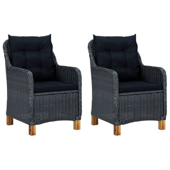 Vidaxl Σετ Τραπεζαρίας Κήπου 3 Τεμαχίων Σκούρο Γκρι image 5