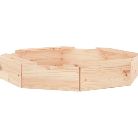 VidaXL Αμμοδόχος με Καθίσματα Οκτάγωνη 111x111x20cm Ξύλινη - Φυσικό Χρώμα Ξύλου image 1