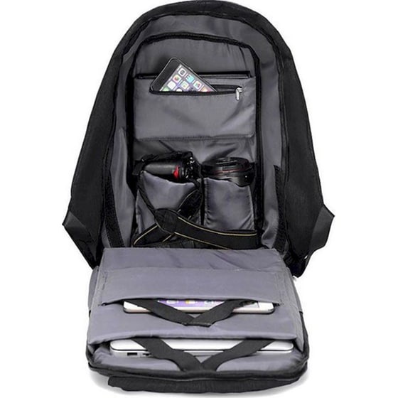 Τσάντα Πλάτης Anti-theft Amber με Θήκη Laptop 13'' AΜ2008 13 lt - Μαύρο image 2