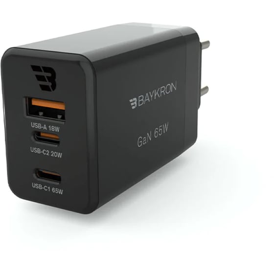 Φορτιστής Πρίζας Baykron USB-A / 2x USB-C 65W - Μαύρο image 1