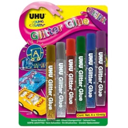 Κόλλα UHU Glitter Glue (6 Τεμάχια) X 10 Ml Blister