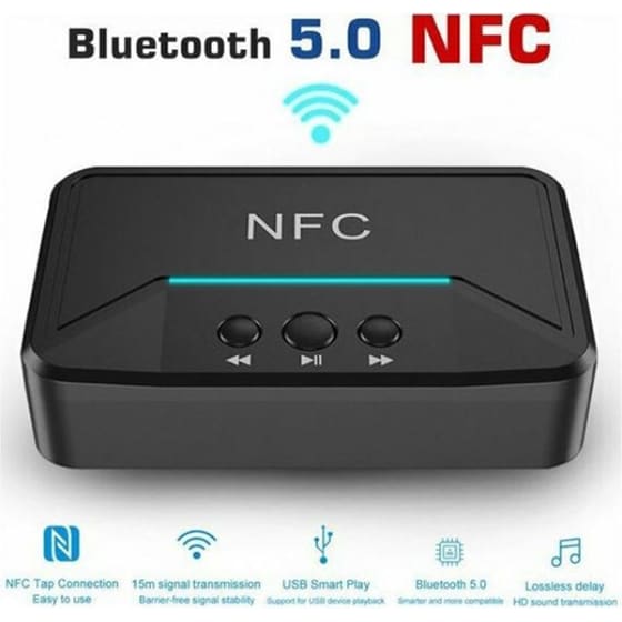 Αντάπτορας Andowl Q-t92 NFC/Bluetooth Receiver σε 3.5mm Jack / RCA image 1