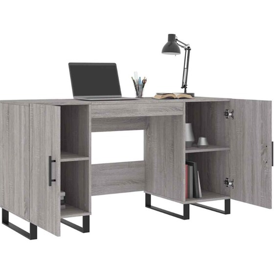 Γραφείο VidaXL από Επεξεργασμένο Ξύλο 140x50x75 cm - Γκρι Sonoma image 3