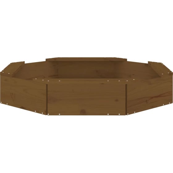 VidaXL Αμμοδόχος με Καθίσματα Οκτάγωνη 111x111x20cm Ξύλινη - Μελί image 4