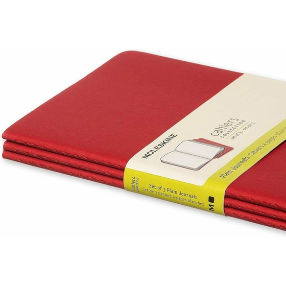 Σημειωματάριο Moleskine Plain Cahier Large Κόκκινο (3 τμχ) image 4