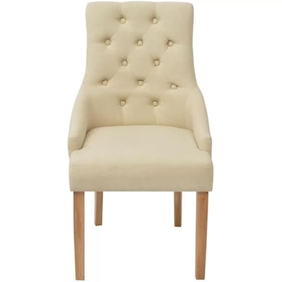 Καρέκλες Τραπεζαρίας Vidaxl Υφασμάτινες 4 Τμχ -  Κρεμ image 4