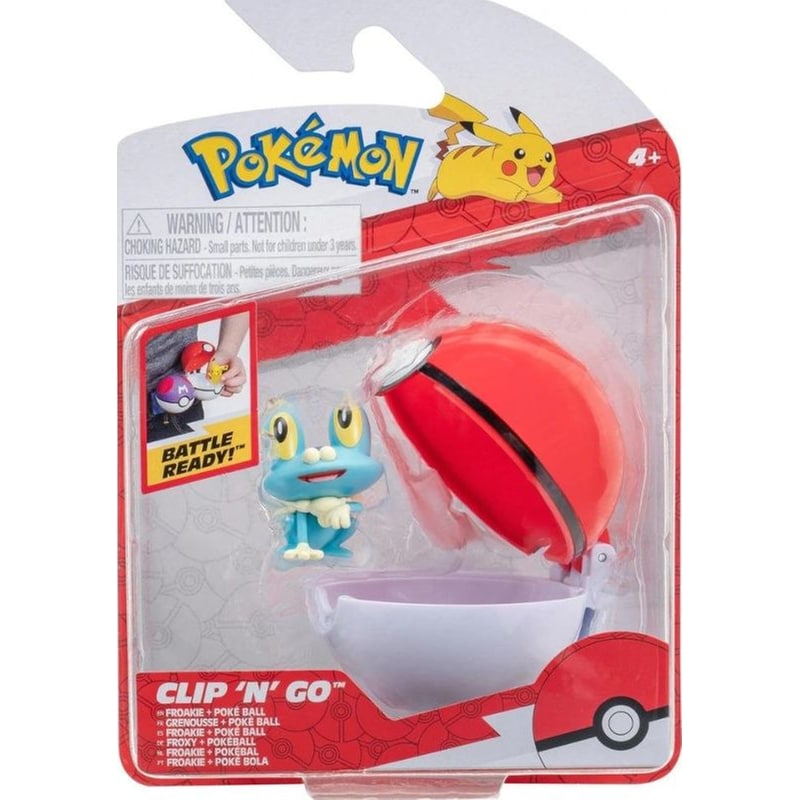 JAZWARES Φιγούρα Jazwares Pokemon Clip n Go - Poke Ball With Froakie (5cm)