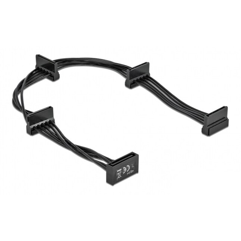 Delock Καλώδιο Sata 15pin Σε 4x Sata 15pin 60395, 40cm, Μαύρο