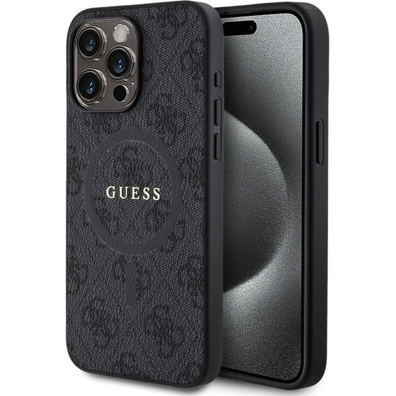Guess “4g Logo Collection” Magsafe Ring Stand Hard Case Θήκη Προστασίας Από Δερματίνη – Iphone 15 Pro Max (μαύρο – Guhmp15xg4gfrk) image 2