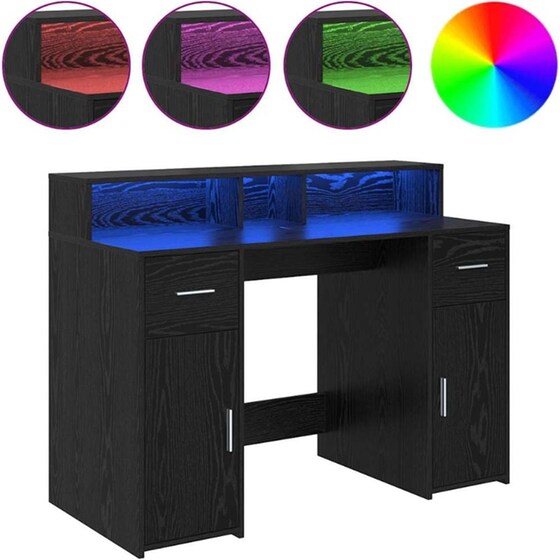 Γραφείο VidaXL από Επεξεργασμένο Ξύλο 120x55x91 cm - Μαύρη Δρυς image 3