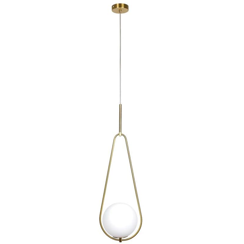 HOMELIGHTING Φωτιστικό Οροφής Μονόφωτο Homelighting Prato από Μέταλλο/Γυαλί 25x20x70-150 cm - Λευκό/Χρυσό