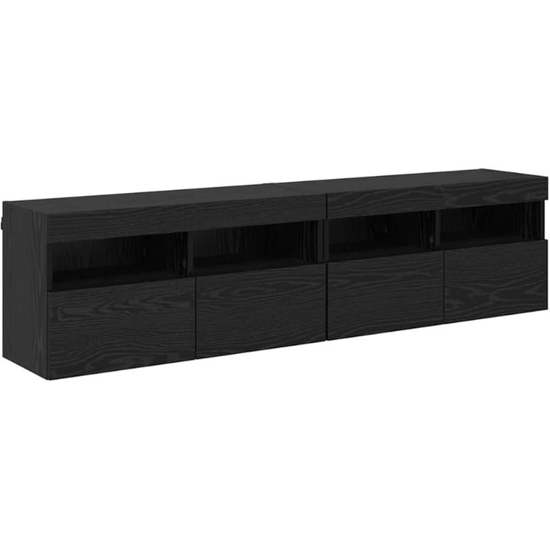 Έπιπλο Τηλεόρασης VidaXL με LED 2 τμχ 80 x 30 x 40 cm - Μαύρη Οξιά