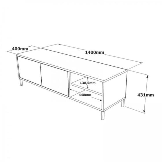 Έπιπλο Τηλεόρασης Margo από Μοριοσανίδα 140x40x43.1cm - Kαφέ image 1