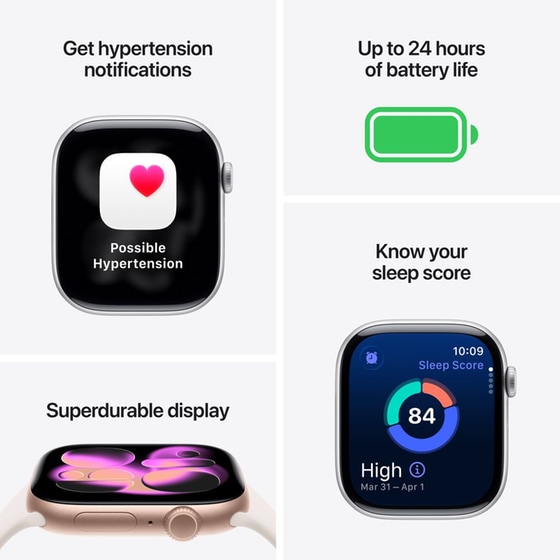 Apple Watch Series 11 GPS + Cellular 42mm Gold Titanium Case with Light Blush Sport Band - M/L image 2