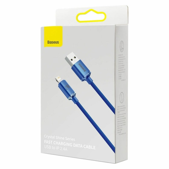 Καλώδιο δεδομένων Baseus Crystal Shine Usb to Lightning 2.4A 1.2m - Blue image 4